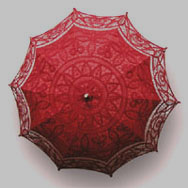 red batten lace parasol